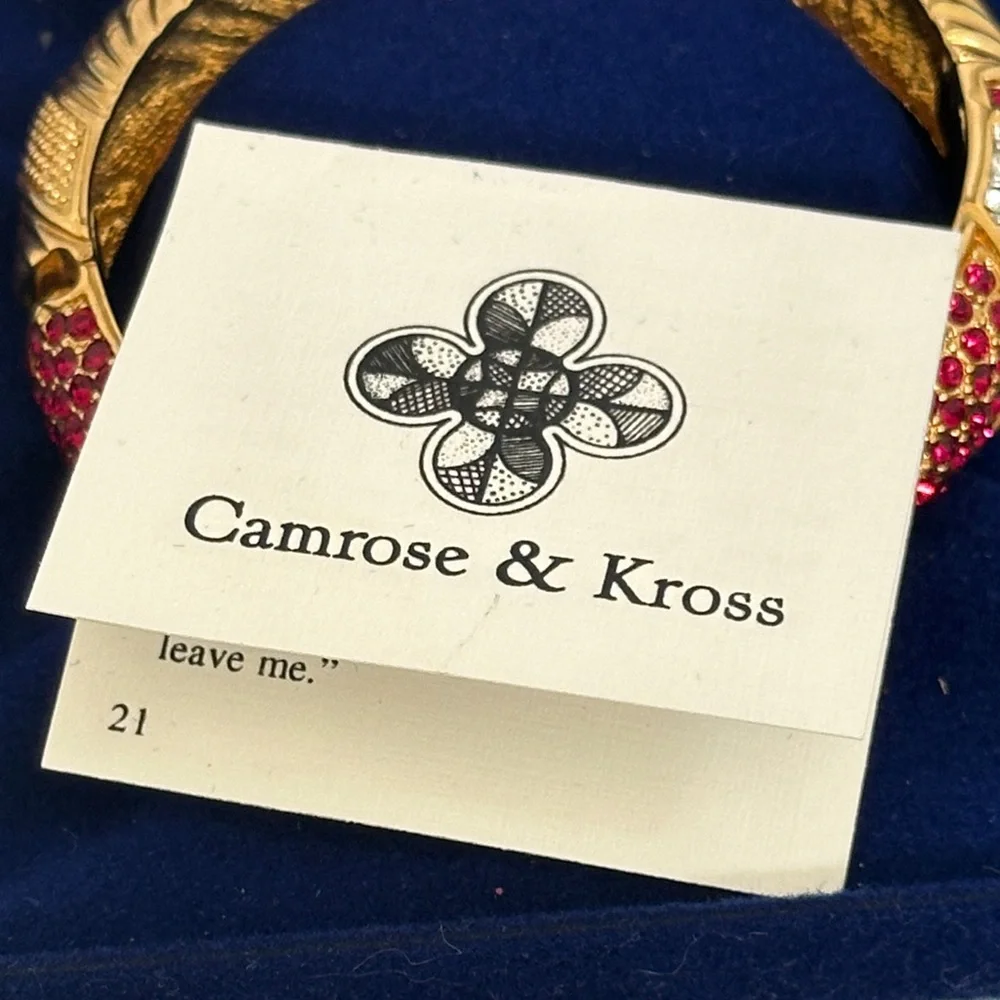 Camrose & Kross Jacqueline BouvierGold-Tone Bracelet with Red and Clear Crystals